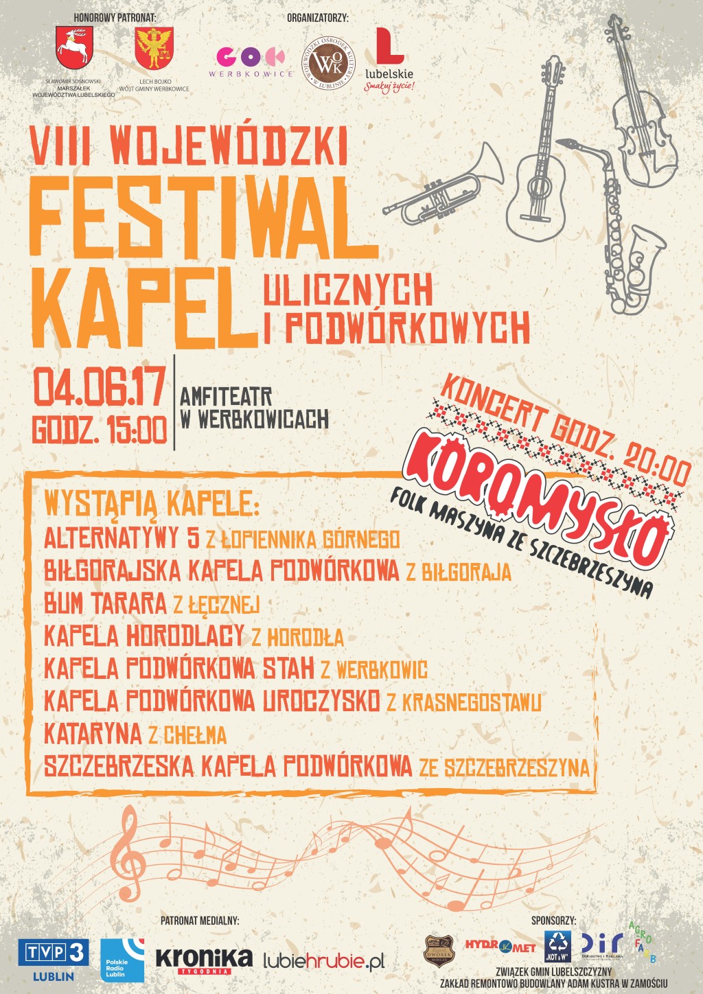 VIII Wojewódzki Festiwal Kapel Ulicznych i Podwórkowych – zaproszenie