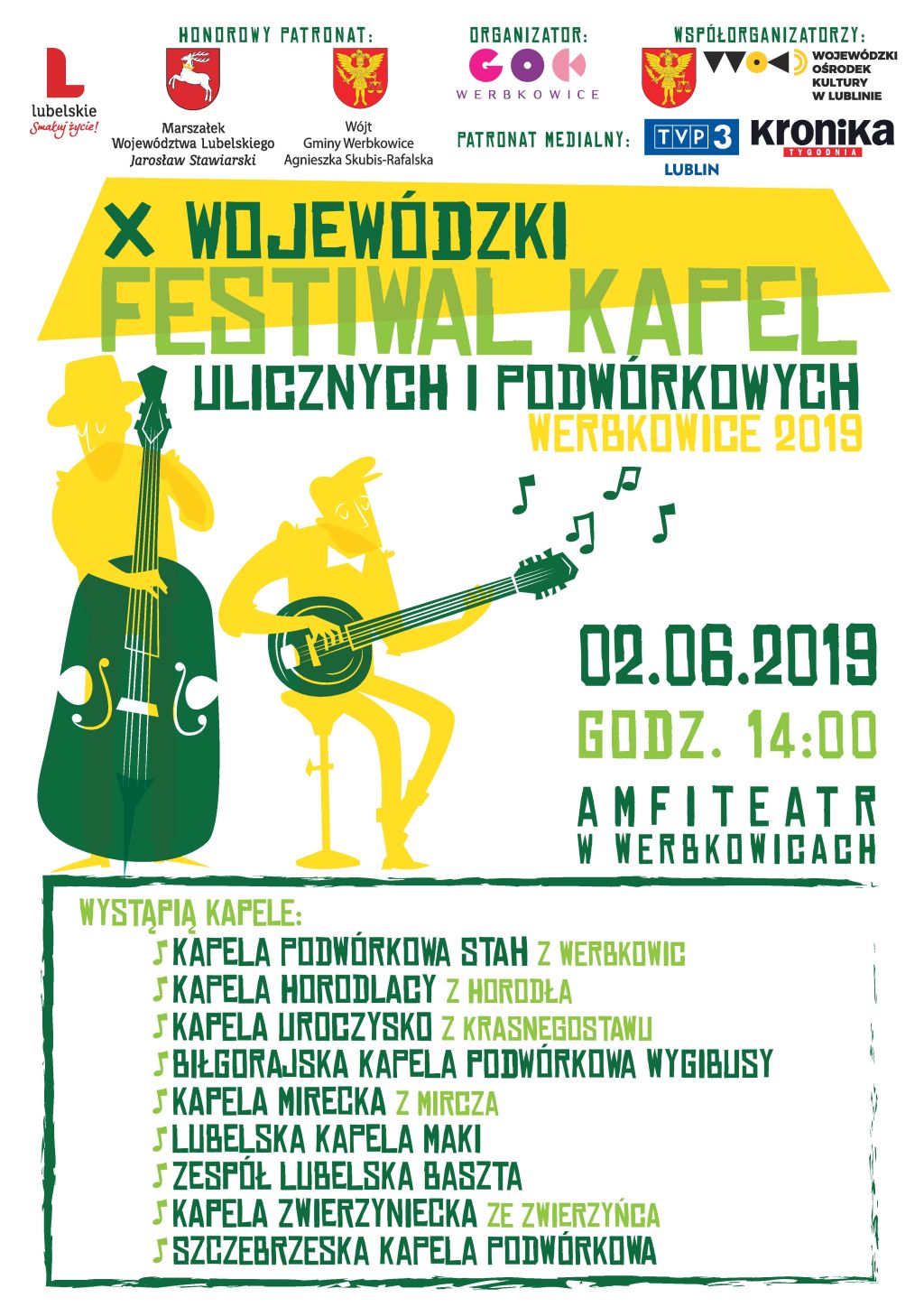 Zapraszamy na Jubileuszowy X Wojewódzki Festiwal Kapel Ulicznych i Podwórkowych