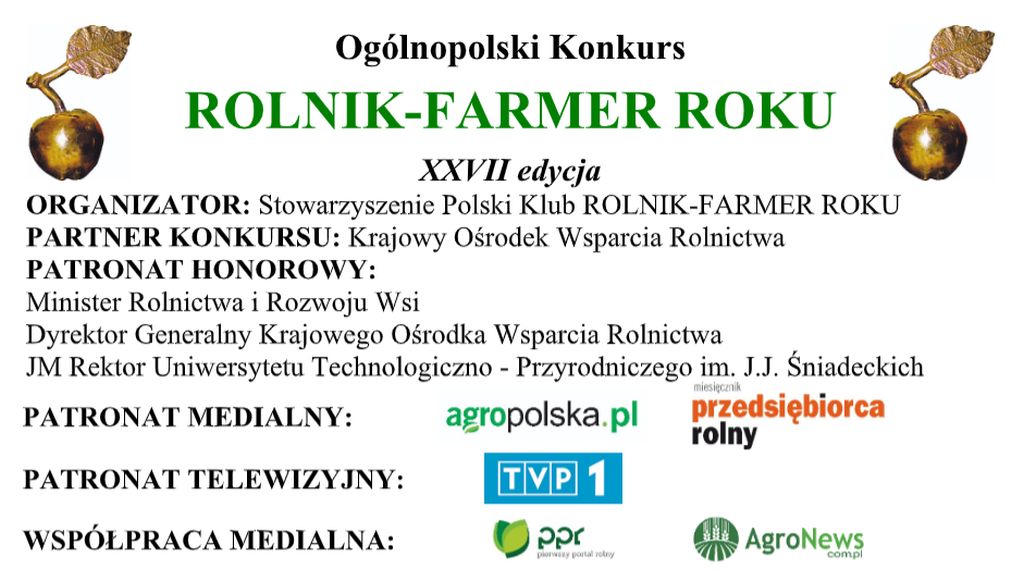 XXVII edycja Ogólnopolskiego Konkursu ROLNIK-FARMER ROKU