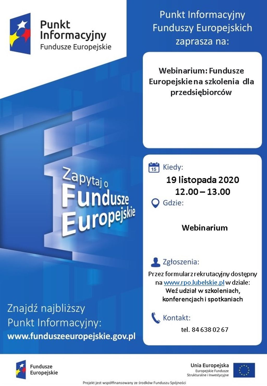Webinarium „Fundusze Europejskie na szkolenia dla przedsiębiorców”