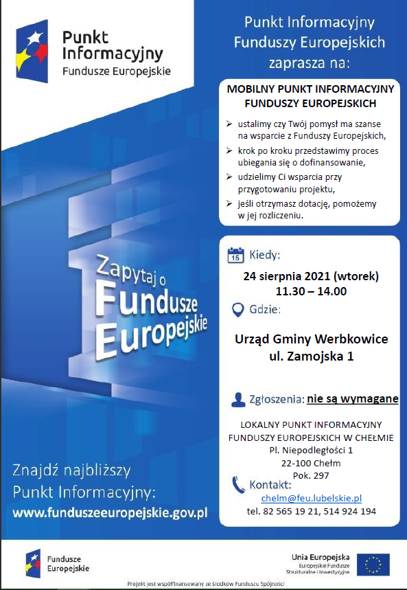 Mobilny Punkt Informacyjny Funduszy Europejskich w Werbkowicach