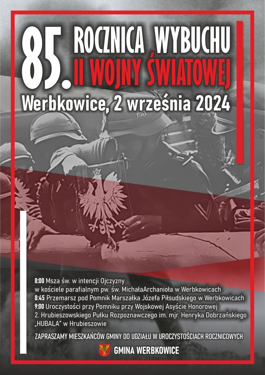 Zaproszenie na Gminne Obchody 85. Rocznicy Wybuchu II Wojny Światowej