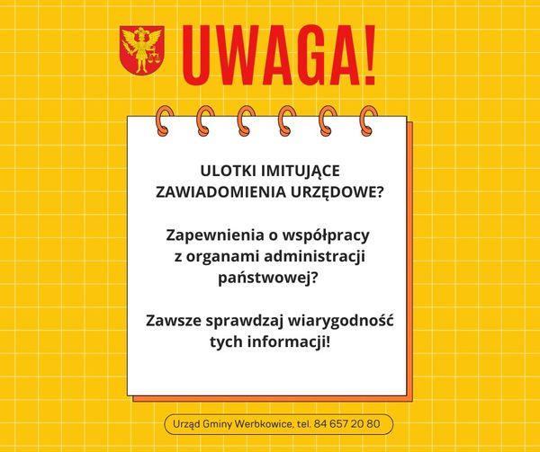 Ulotki imitujące zawiadomienia urzędowe