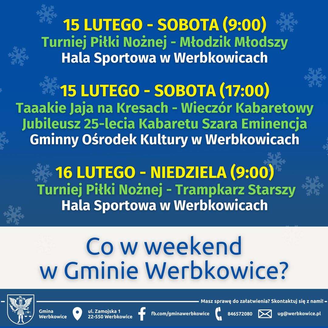 Co w weekend w Gminie Werbkowice? 15-16 lutego 2025