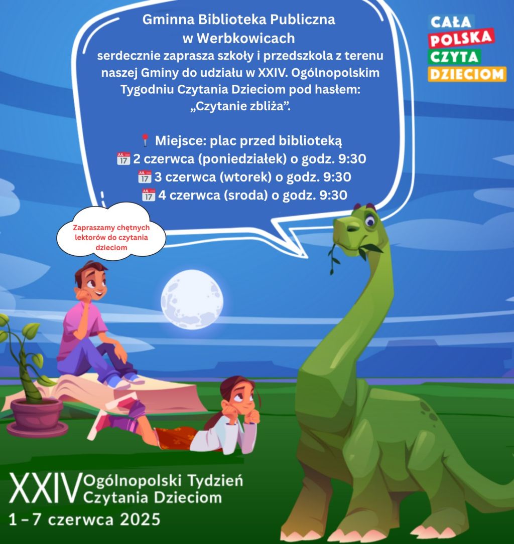 Zapraszamy na XXIV Ogólnopolski Tydzień Czytania Dzieciom!