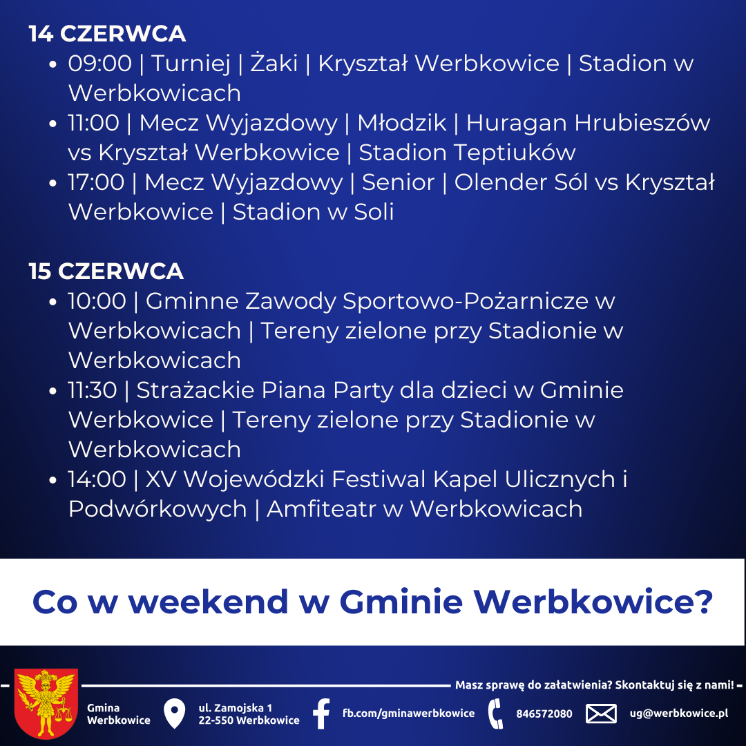 Co w weekend w Gminie Werbkowice? 14-15 czerwca 2025