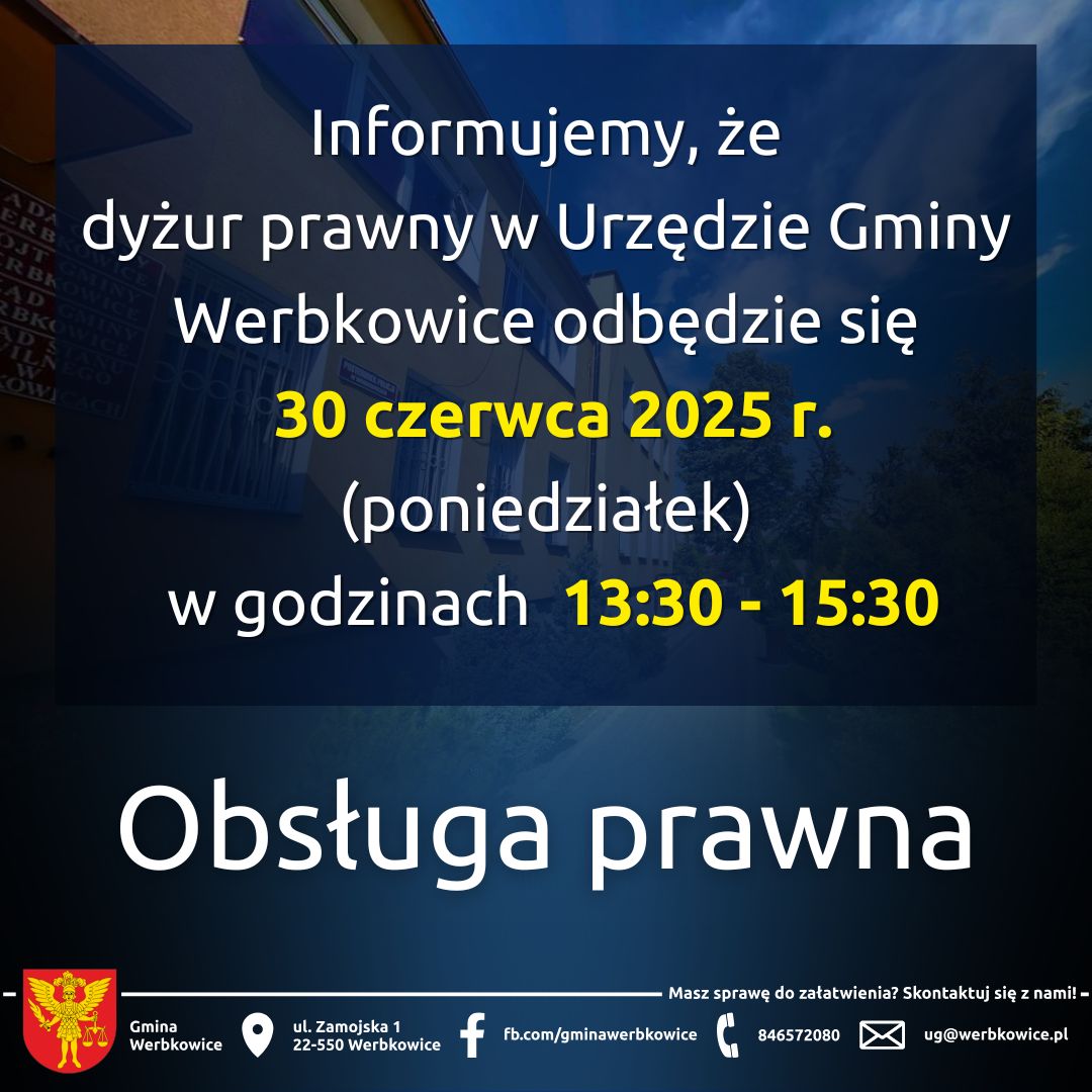 Obsługa prawna - zmiana terminu