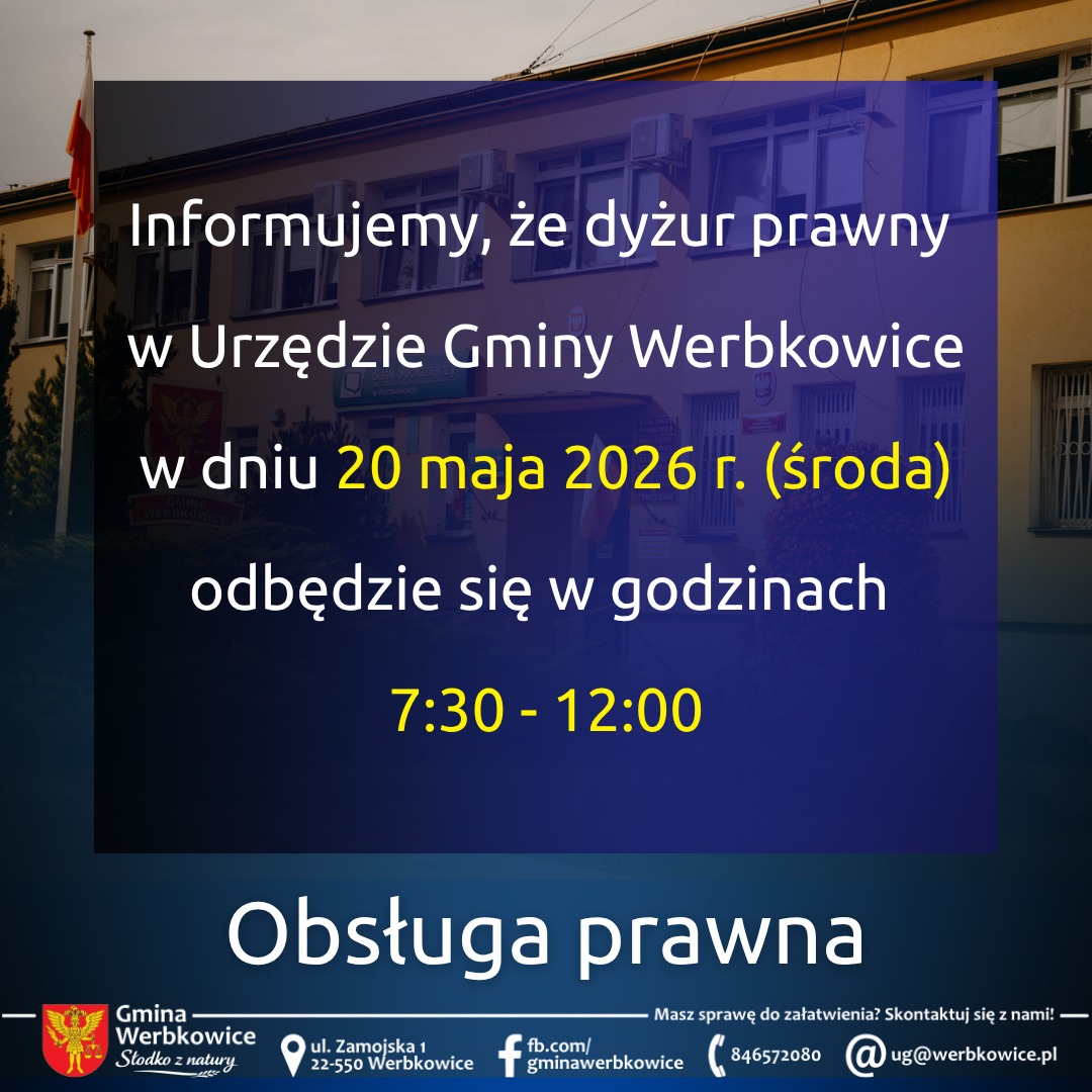 Dyżur prawny w Urzędzie Gminy - 20 maja 2026 r.